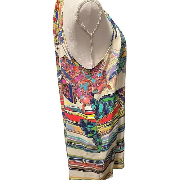 Amanda Uprichard Silk Chain Neck Halter Shift Dress Boho Butterflies Large - Picture 2 of 15